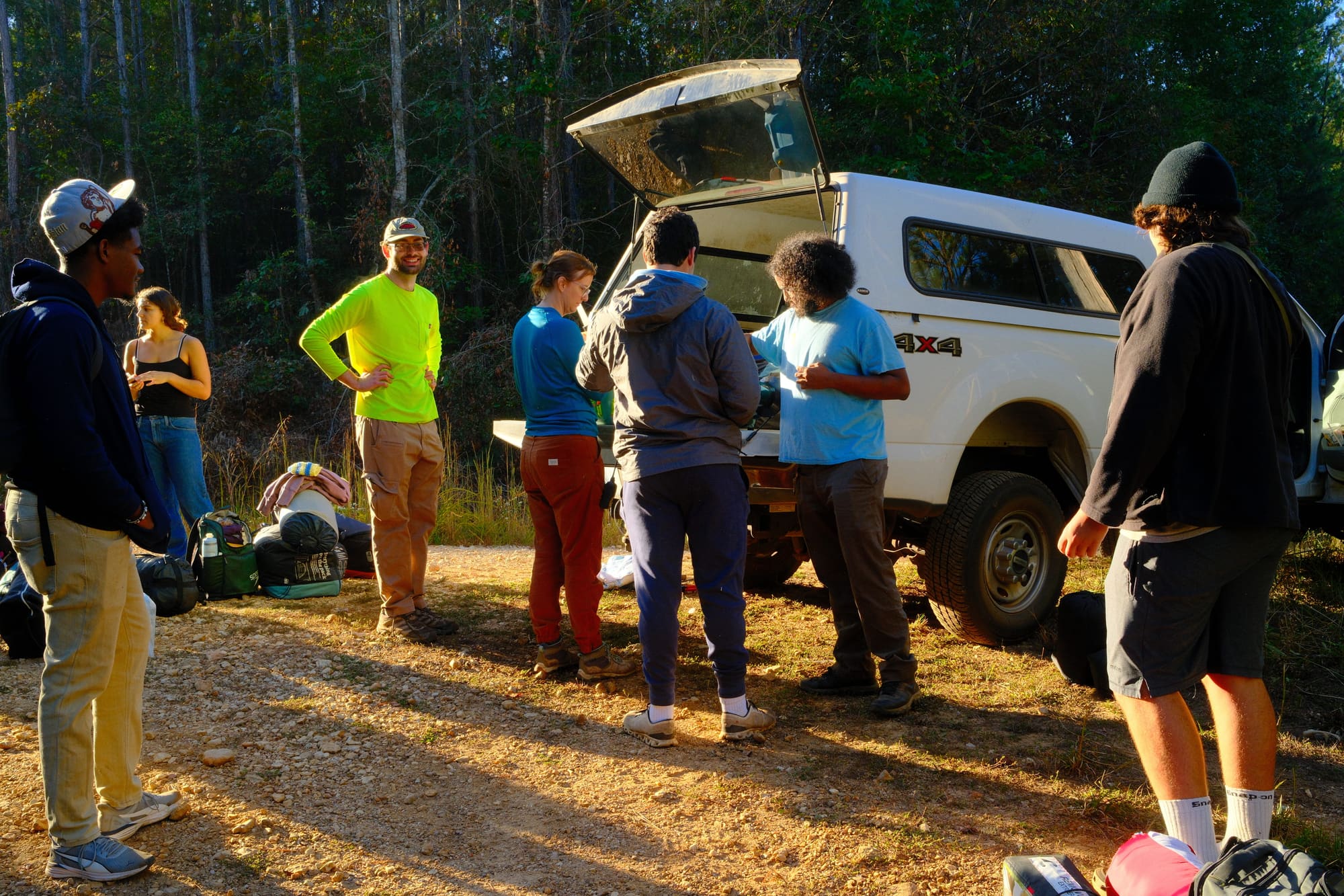 Camping coffee in rural Alabama