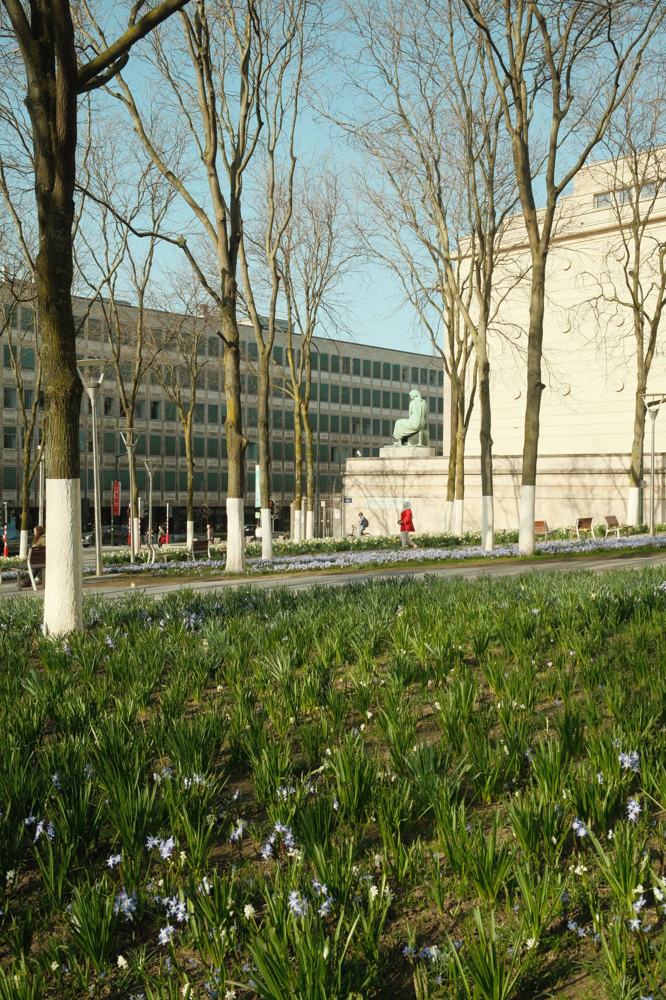 A park by a church in Brussels
